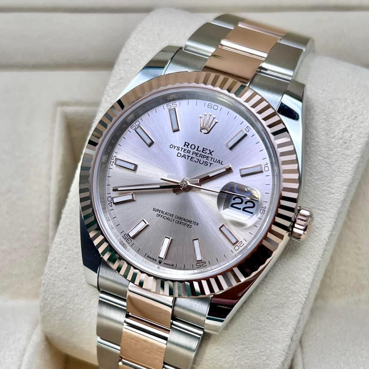 2022 Rolex Datejust 41 Two Tone Fluted Sundust Oyster 126331 0009