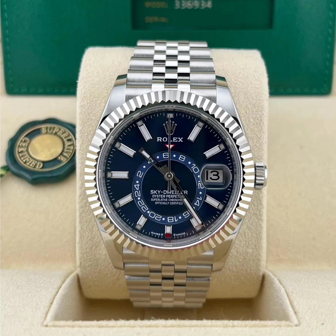 2023 Rolex Sky-Dweller 42 Steel / Fluted / Blue / Jubilee 336934-0006 Listing Image 2