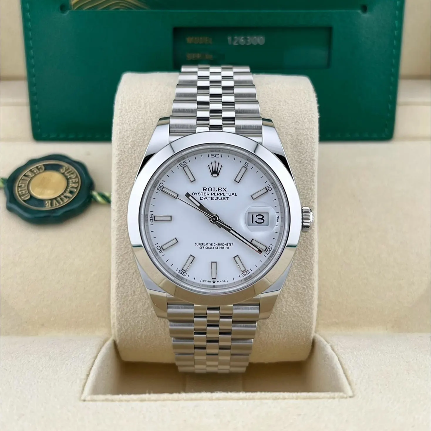 2024 Rolex Datejust 41 Smooth / White / Jubilee 126300-0006 Listing Image 3