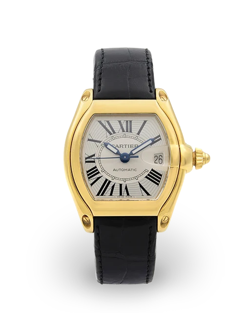 Cartier Roadster Yellow Gold / Silvered / Roman W62005V2  Model Image