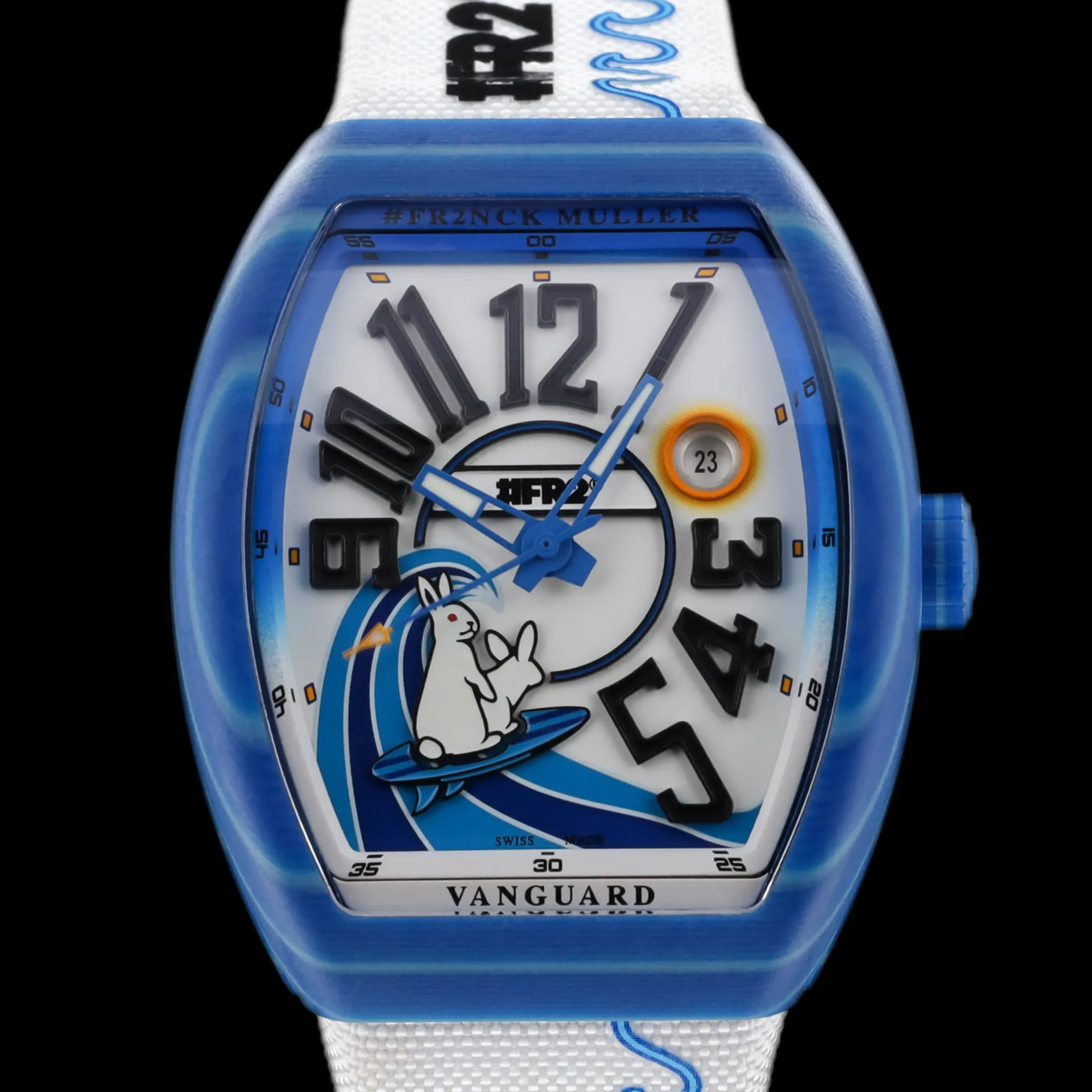 2025 Franck Muller Vanguard Beach Surf Glass Fiber Composite / White / Arabic / Strap - Limited to 300 Pieces V 41 SC DT BEACH GF BU BL BC