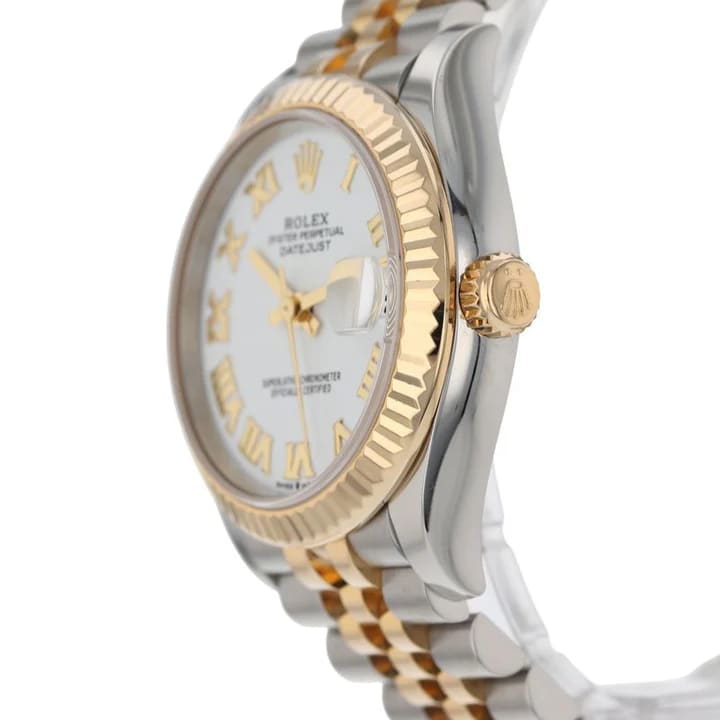 DeliciousTaylormade  FUXXONLY  ♯0002 Rolex Datejust 31 Two-Tone Fluted / White / Roman / Jubilee