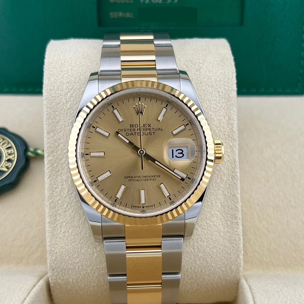 2020 Rolex Datejust 36 Two-Tone Fluted / Champagne / Oyster 126233-0016 Listing Image