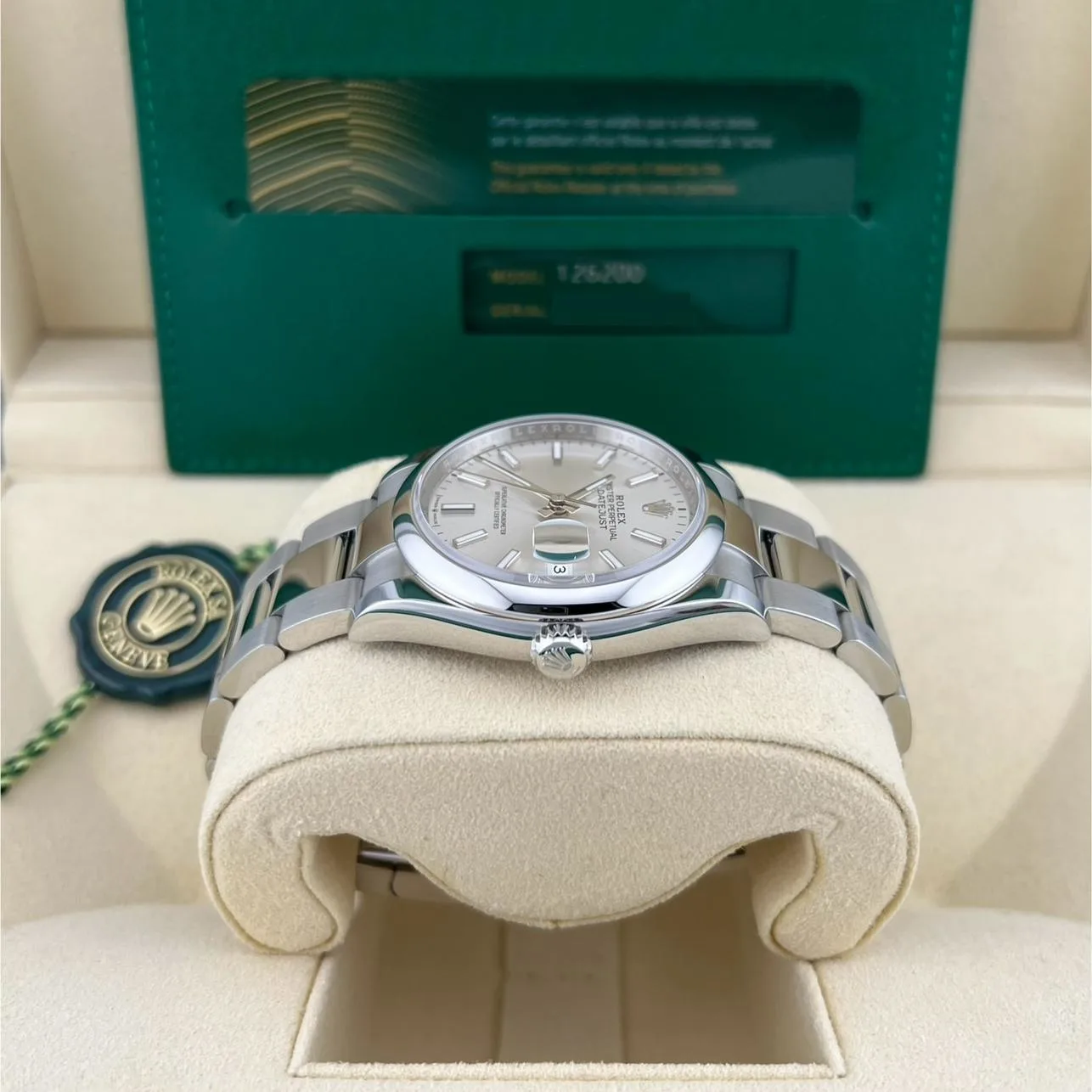 Rolex 126200 Datejust with Blue Stick Dial on Jubilee for