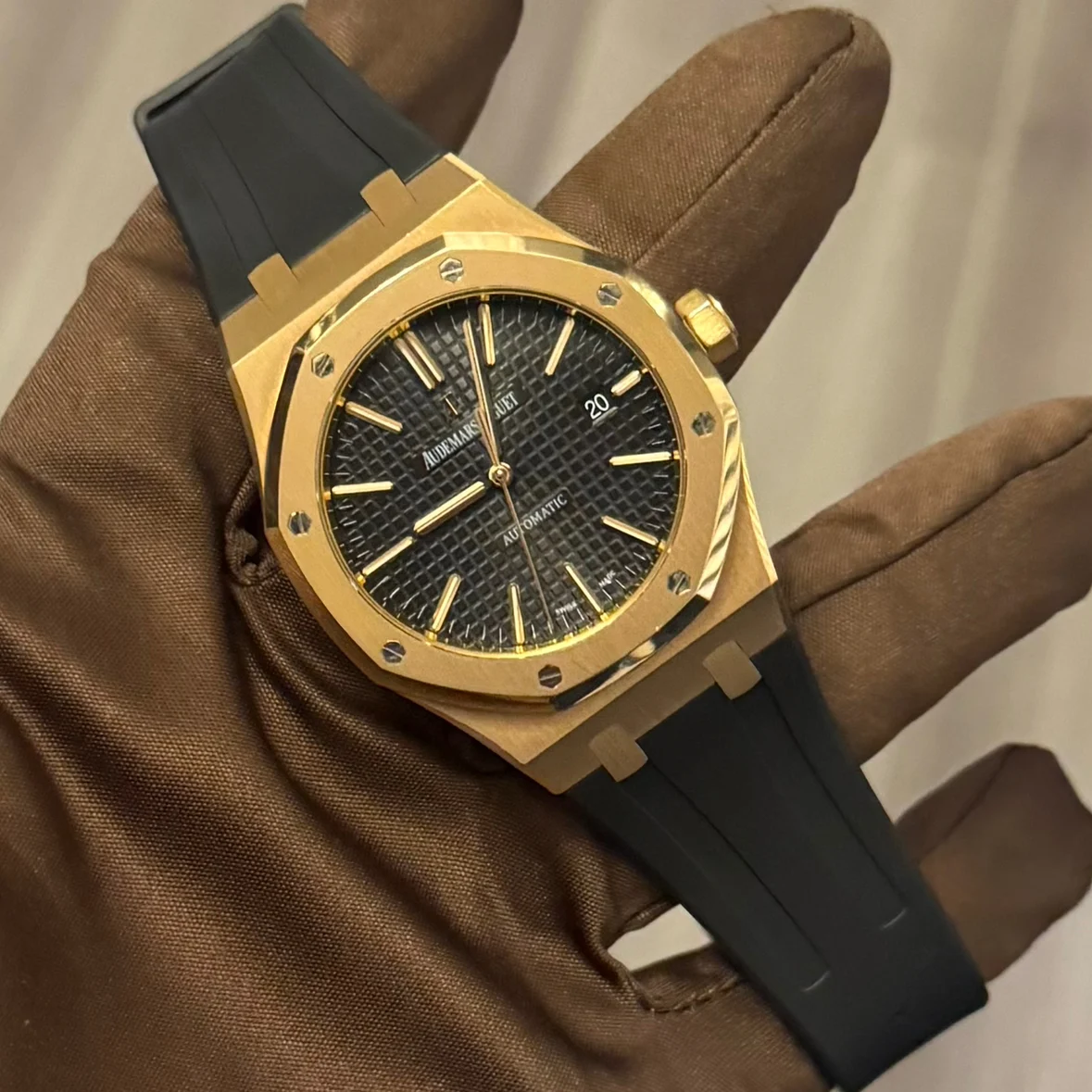 2012 Audemars Piguet Royal Oak 41 Rose Gold / Black / Alligator 15400OR.OO.D002CR.01