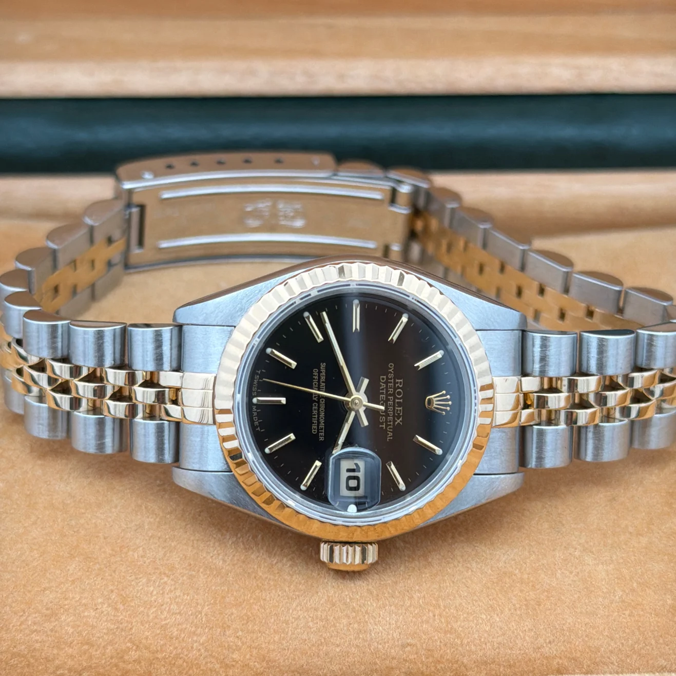 1997 Rolex Datejust 26 Two-Tone / Fluted / Black / Jubilee 69173