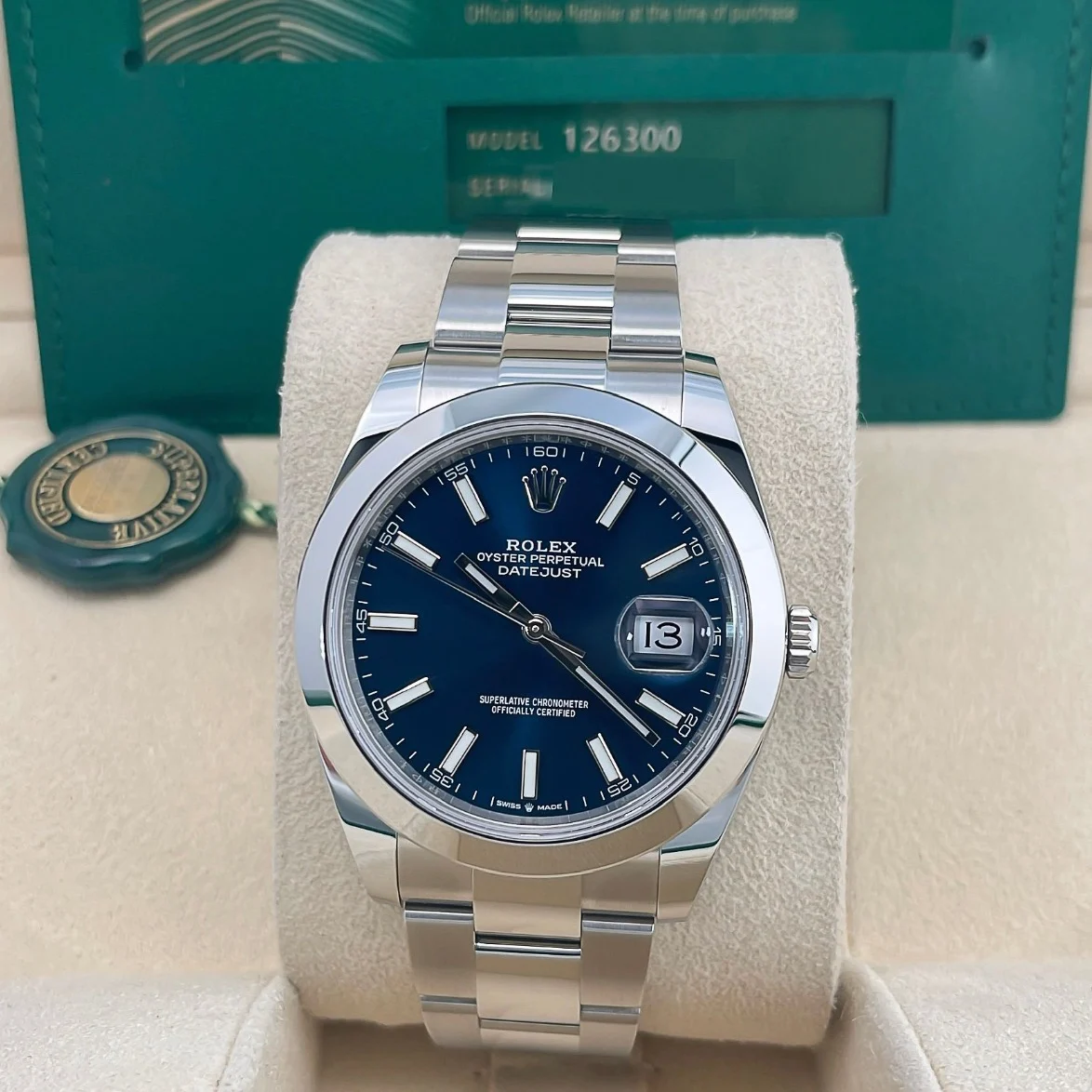 2022 Rolex Datejust 41 Smooth / Blue / Oyster 126300-0001