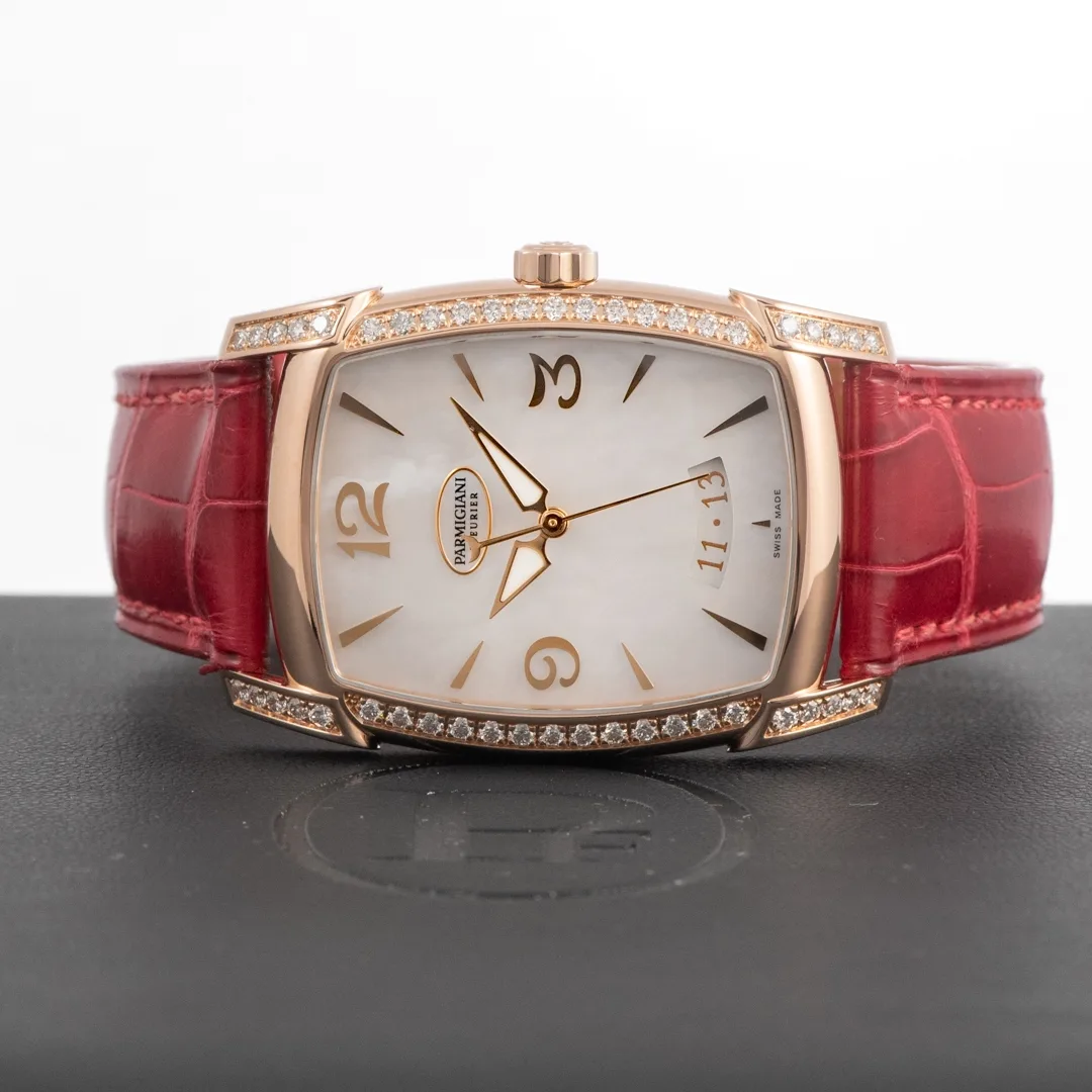 2024 Parmigiani Fleurier Kalparisma Agenda Rose Gold / Diamond-Set / MOP / Arabic / Strap PFC123-1023300-HA2121