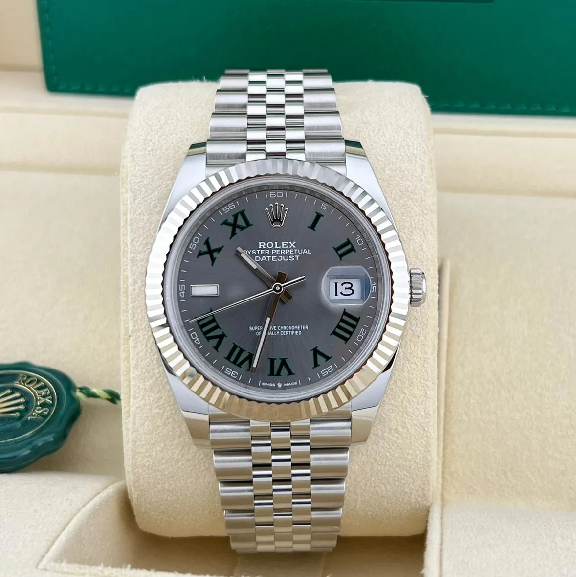 2023 Rolex Datejust 41 "Wimbledon" / Fluted / Jubilee 126334-0022 Listing Image 1