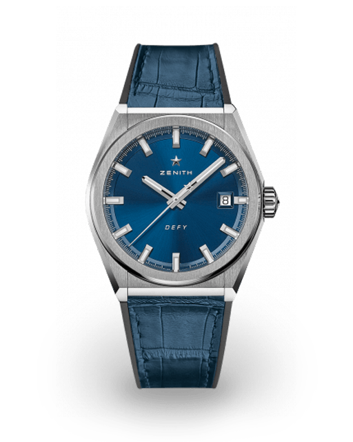 Zenith Defy Classic Titanium / Blue / Alligator 95.9000.670/51