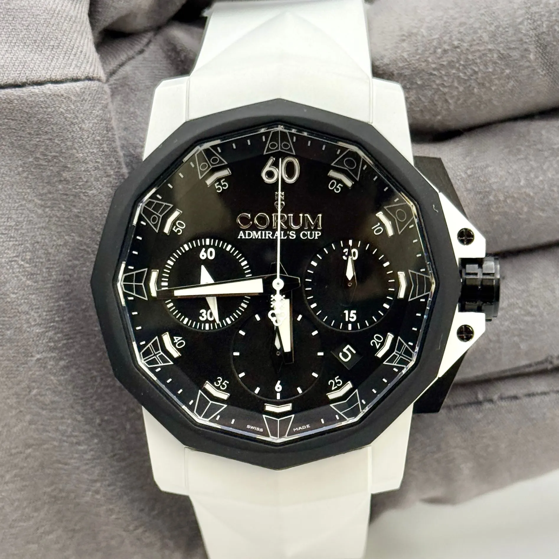 Corum Admiral's Cup Challenger Chronograph 44 Titanium / Black / Arabic / Strap - Limited to 125 Pieces 753.805.02/F379 AN21