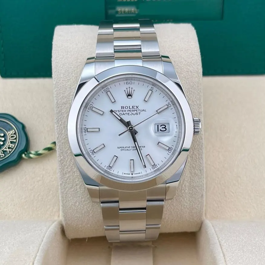 2021 Rolex Datejust 41 Smooth / White / Oyster 126300-0005 Listing Image 1