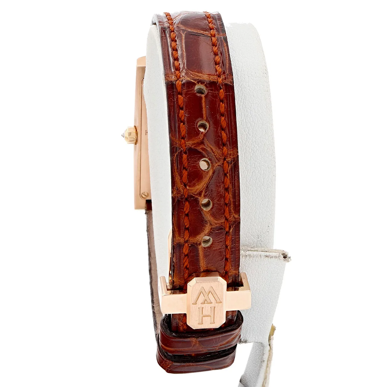 Harry Winston Avenue Rose Gold / Diamond-Set / Silvered / Arabic / Strap 332.LQR Listing Image 7