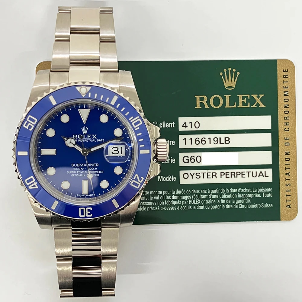 Rolex Submariner Date 'Smurf' 18K White Gold Blue Dial Blue Bezel 1166 -  Filigree Jewelers