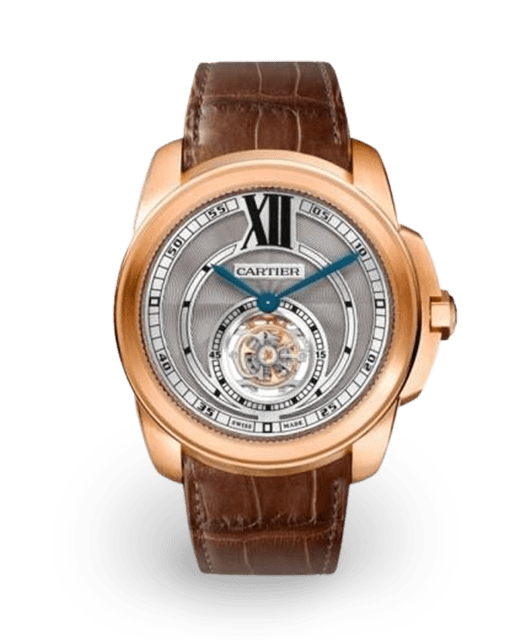 Cartier Calibre de Cartier Flying Tourbillon 45 Rose Gold Silvered