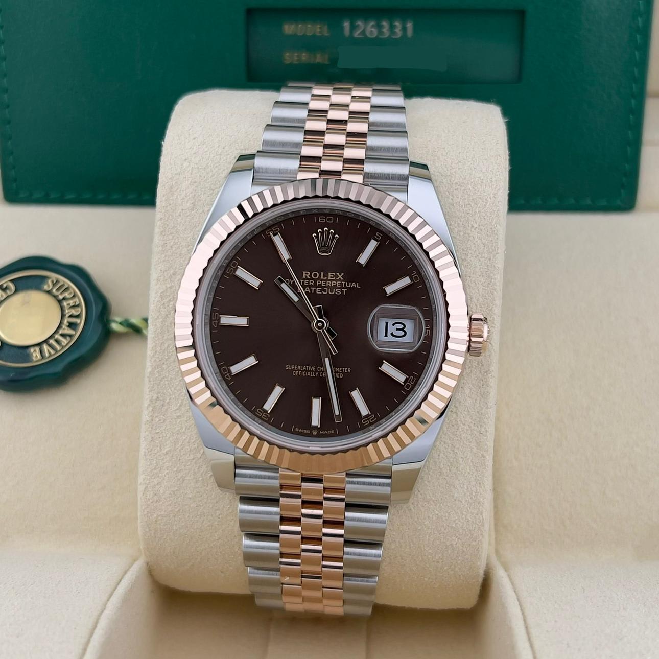 Rolex Datejust 41 Two-Tone Fluted Chocolate Jubilee 126331 - Main Image