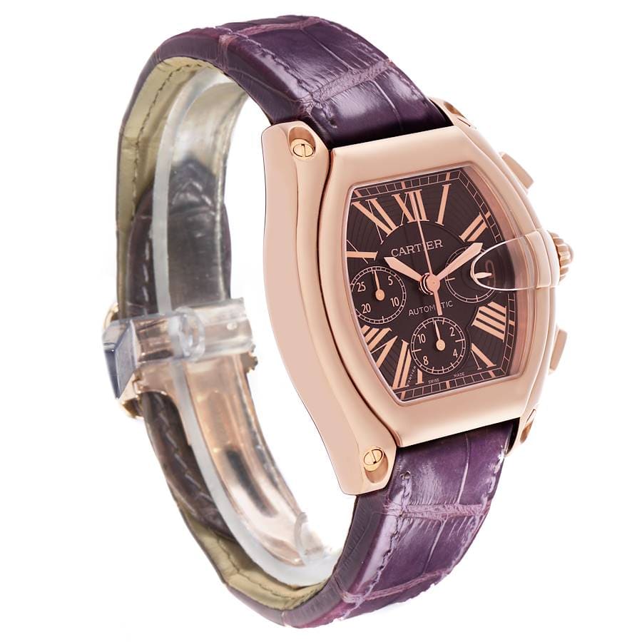 Cartier Roadster Chronograph XL Rose Gold / Chocolate / Roman