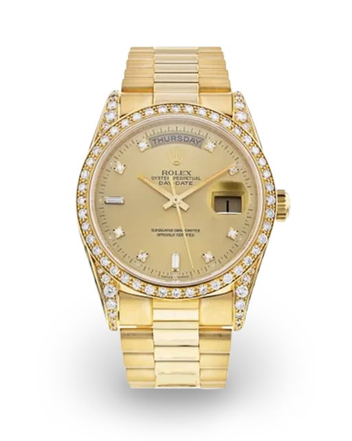 Rolex Day-Date Yellow Gold & Diamond-Set / Diamond-Set / Champagne / Diamond-Set 18388  Model Image