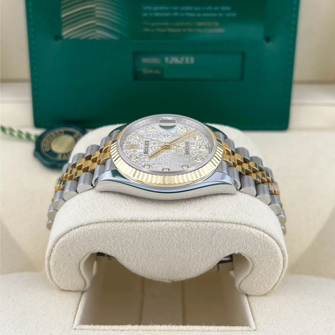 2023 Rolex Datejust 36 Two-Tone Fluted / Palm-Motif / Jubilee 126233-0037