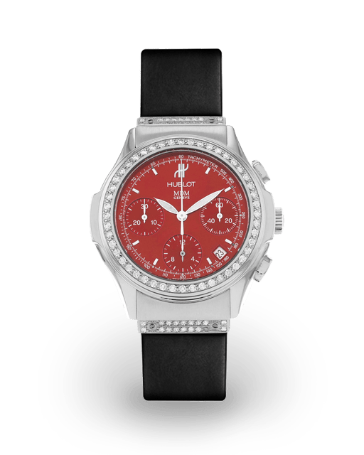 Hublot MDM Chronograph 36 Steel / Diamond-Set / Red