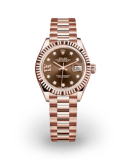 Rolex Lady-Datejust 28 Rose Gold / Fluted  / Chocolate / Diamond-Set / President 279175-0002 Model Image