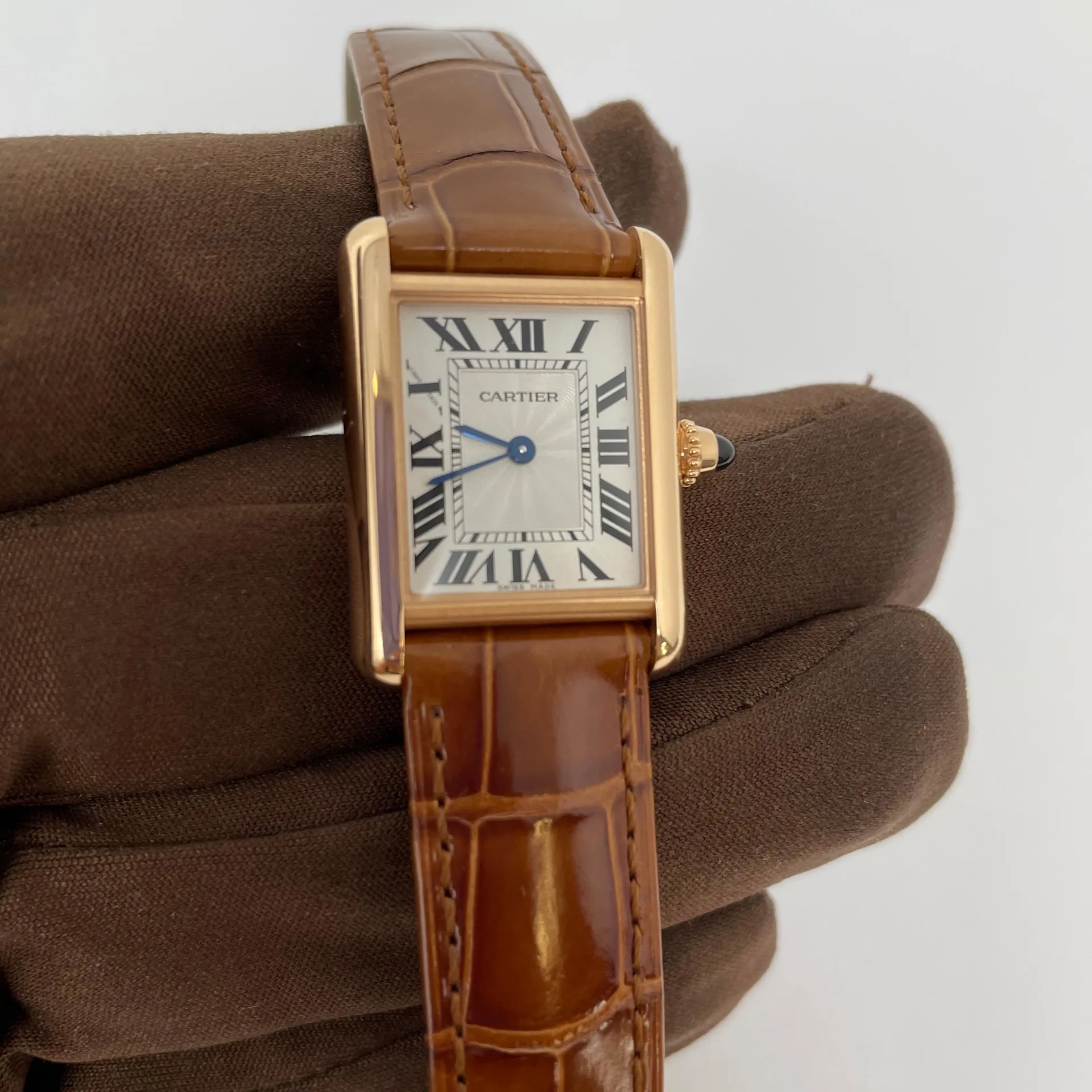 Cartier Tank Louis Small Rose Gold / Silvered / Roman / Strap WGTA0010 Listing Image