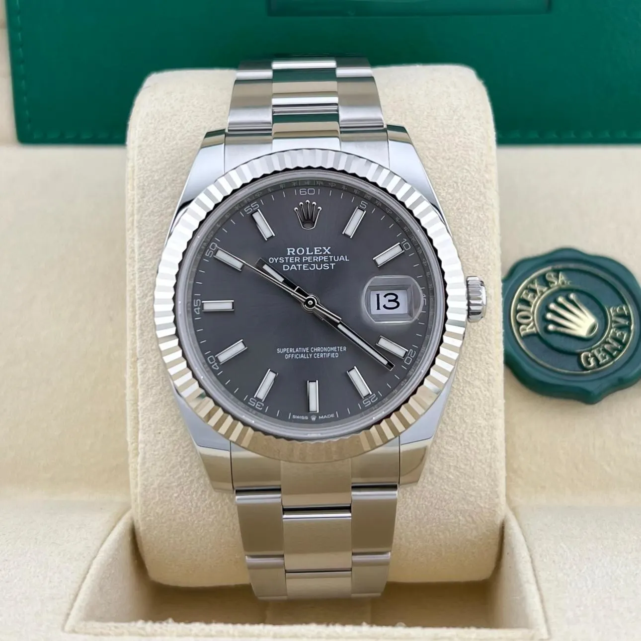 2020 Rolex Datejust 41 Steel / Fluted / Slate / Oyster 126334-0013 Listing Image 1