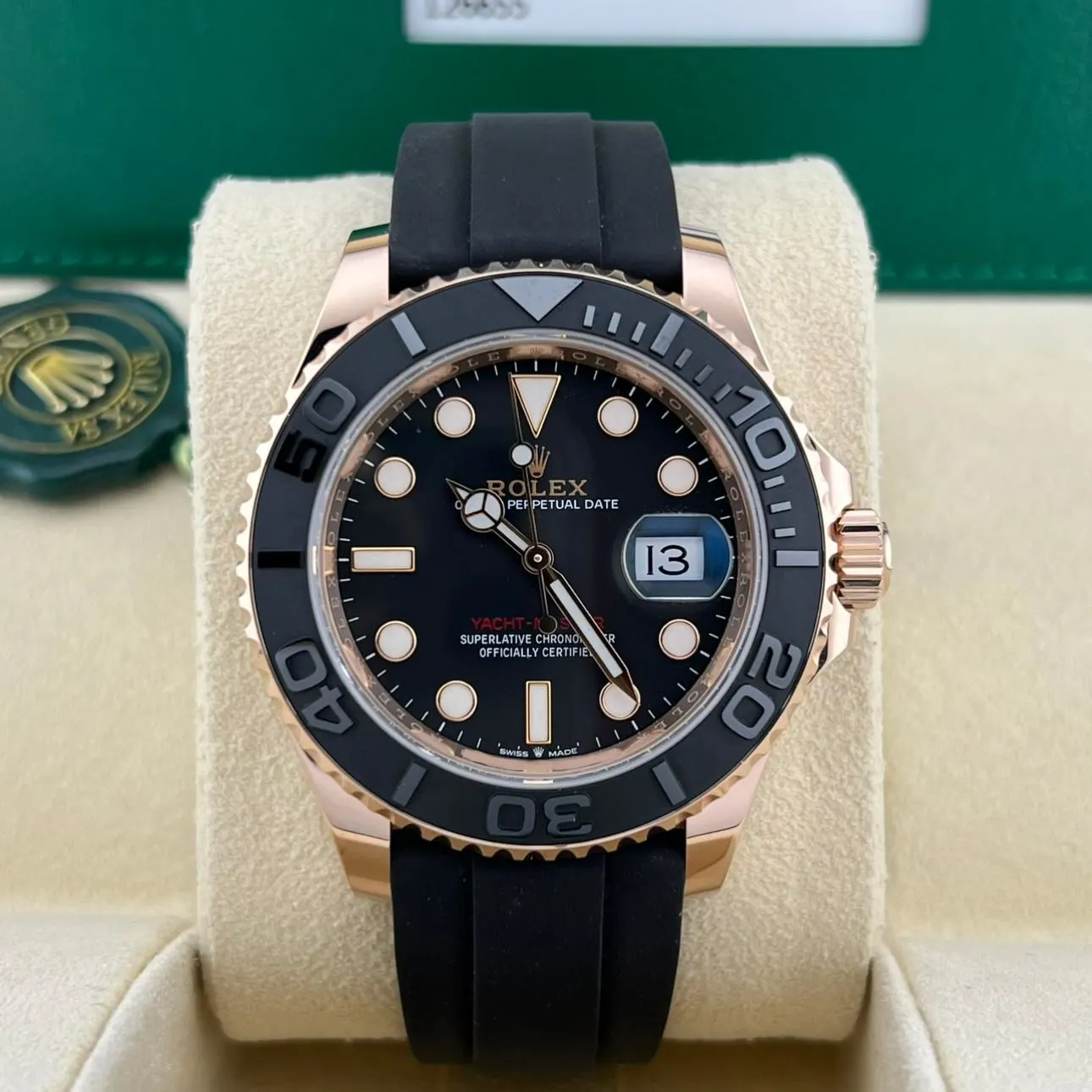 Rolex yacht master sales rose gold oysterflex