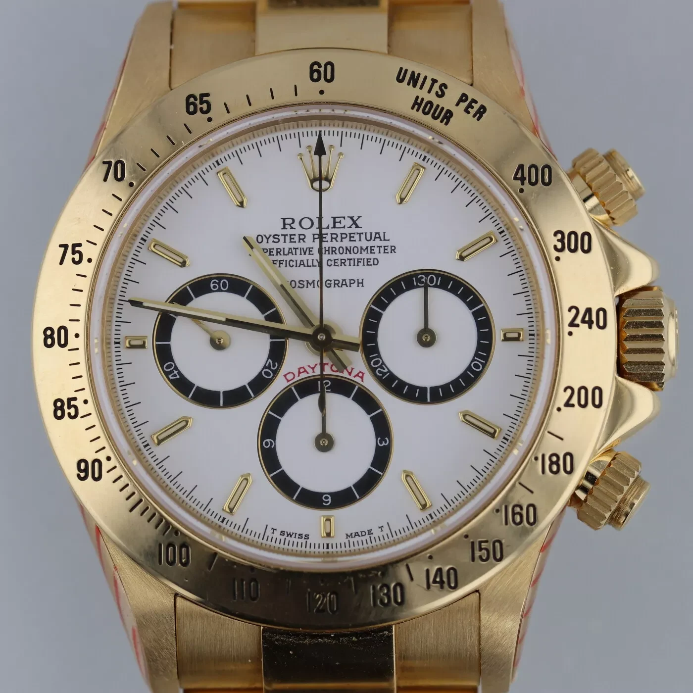 1991 Rolex Daytona Yellow Gold / White / Porcelain / Floating Cosmograph / Zenith 16528