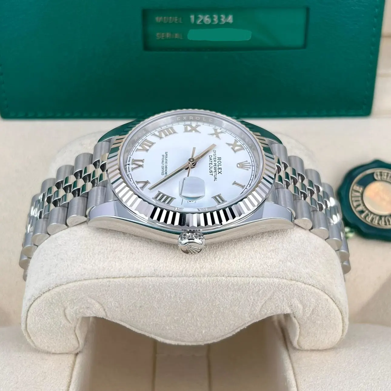 2023 Rolex Datejust 41 Fluted / White / Roman / Jubilee 126334-0024 Listing Image 3