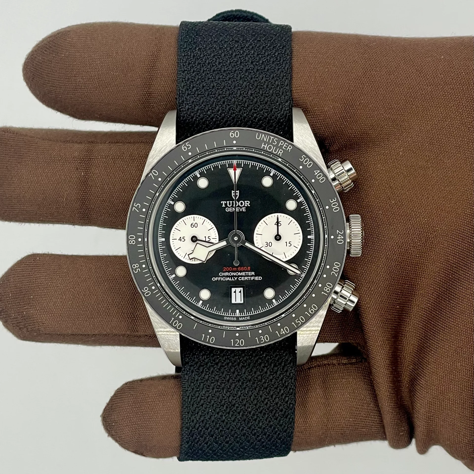 2025 Tudor Black Bay Chronograph / Black / Nato M79360N-0007