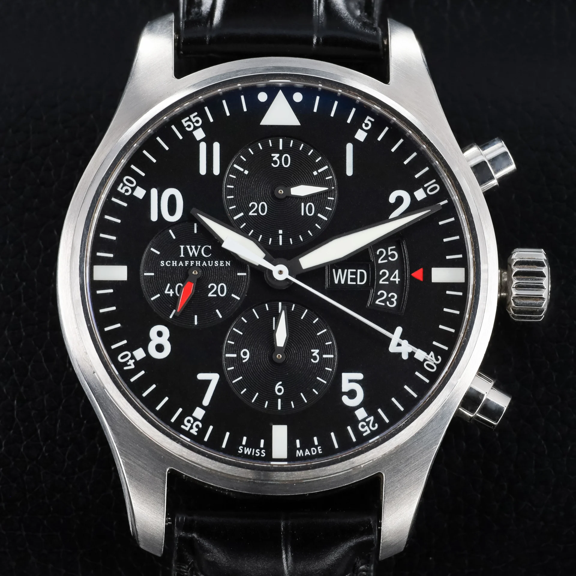 2014 IWC Pilot's Watch Chronograph Steel / Black / Strap IW3777-01