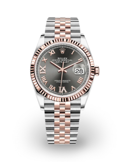 Rolex Datejust 36 Two-Tone Fluted / Slate / Diamond-Set Roman / Jubilee 126231-0023  Model Image