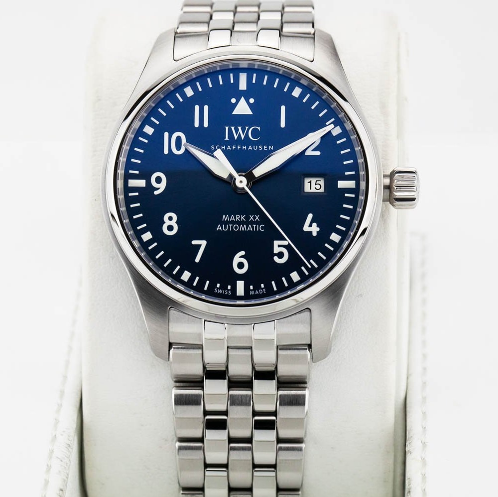IWC Pilot's Watch Mark XX Stainless Steel / Blue / Bracelet IW3282-04