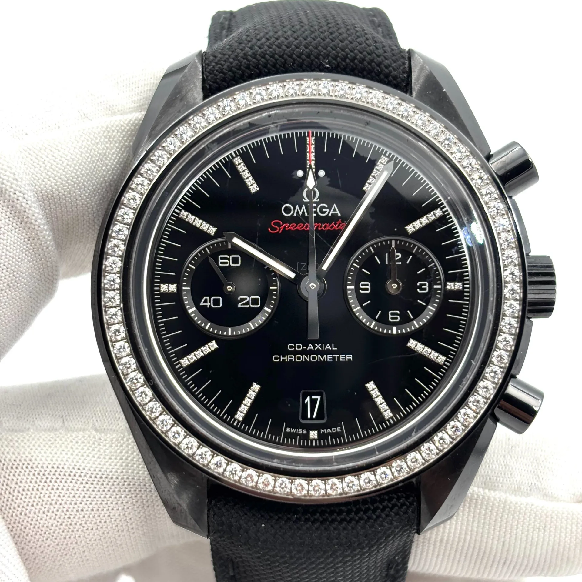 2019 Omega Speedmaster Moonwatch Co-Axial Diamond Side of the Moon 311.98.44.51.51.001