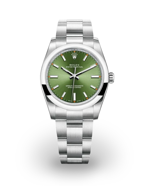 Rolex Oyster Perpetual 34 Olive Green 114200-0021  Model Image