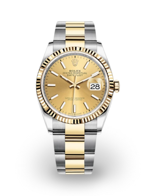 Rolex Datejust 36 Two-Tone Fluted / Champagne / Oyster 126233-0016  Model Image