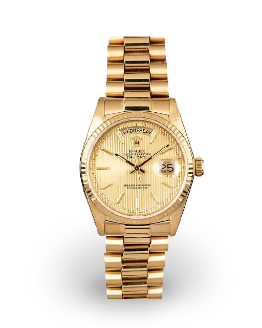 Rolex Day-Date 36 Yellow Gold / Champagne / Tapestry-Motif / President 18038  Model Image
