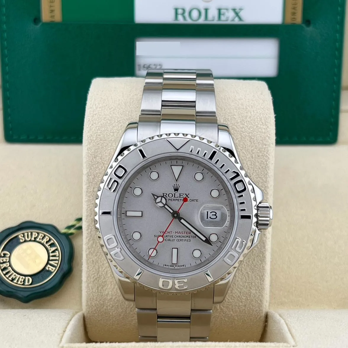 2015 Rolex Yacht-Master 40 Steel / Platinum / Silvered 16622 Listing Image 3