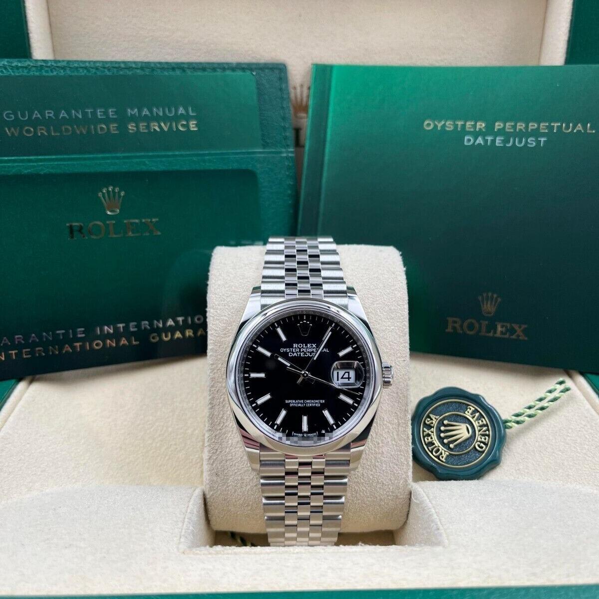 Rolex Datejust 36 Smooth / Black / Jubilee 126200-0003