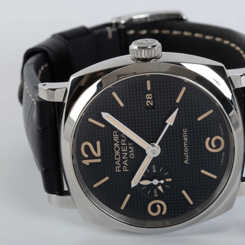 2017 Panerai Radiomir 1940 3 Days GMT Automatic Acciaio Hobnail PAM00627 Listing Image 5