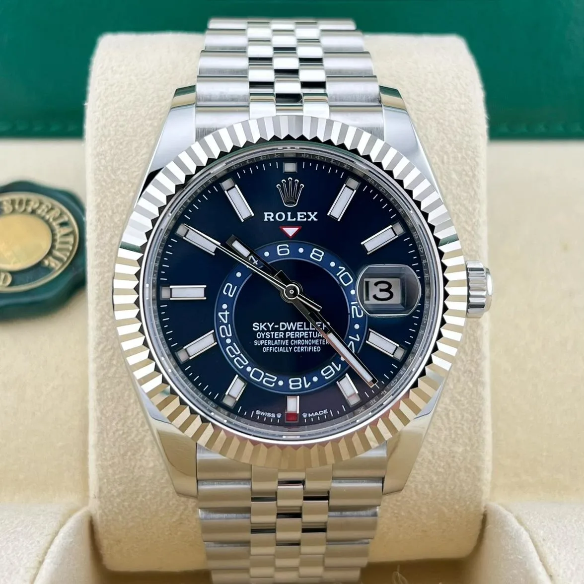 2023 Rolex Sky-Dweller 42 Steel / Fluted / Blue / Jubilee 336934-0006 Listing Image 1