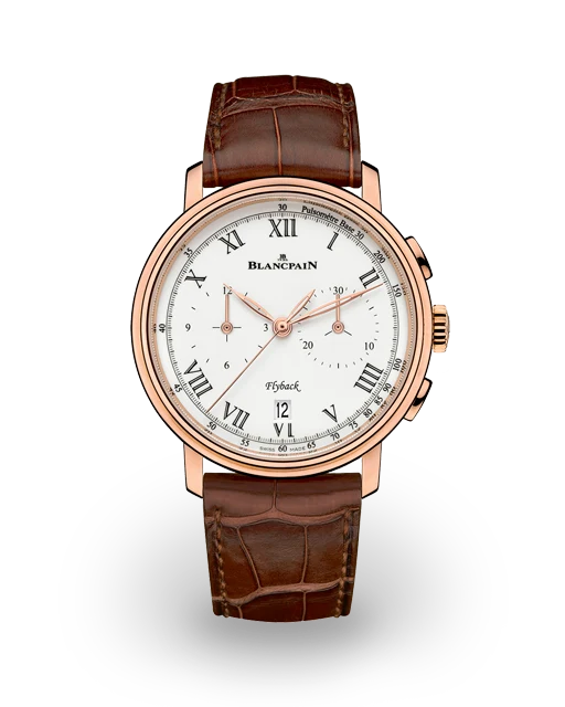 Blancpain Villeret Flyback Chronograph Pulsometre Rose Gold / White Enamel 6680F-3631-55B  Model Image