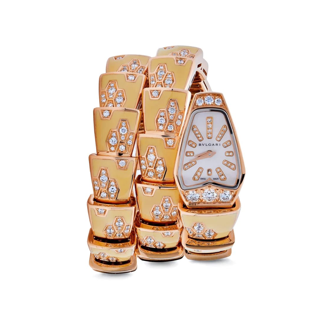 Bvlgari Serpenti Two-Coil Rose Gold and Diamond-Set / MOP