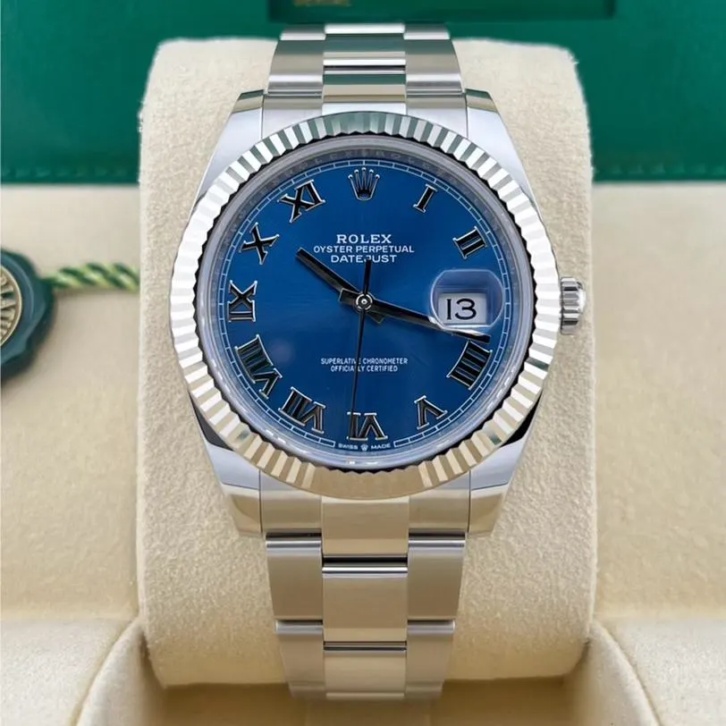 2023 Rolex Datejust 41 Fluted / Blue / Roman / Oyster 126334-0025 Listing Image 1