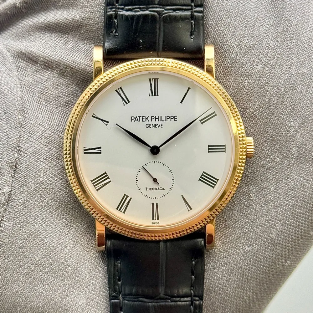 Patek Philippe Calatrava Tiffany & Co 36 Rose Gold / Hobnail / White 5119R-001