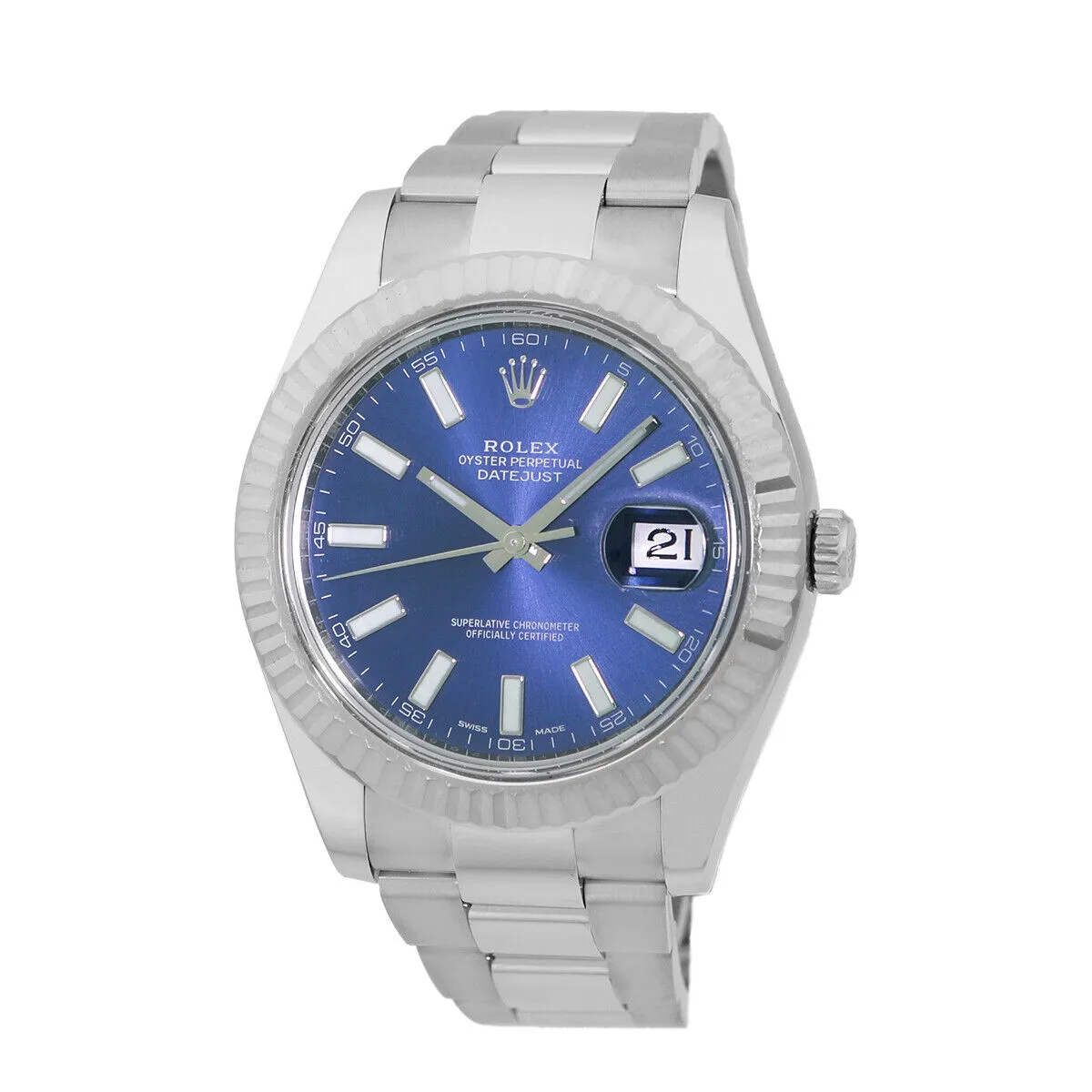 2016 Rolex Datejust II Fluted / Blue / Oyster 116334-0005 Listing Image 1