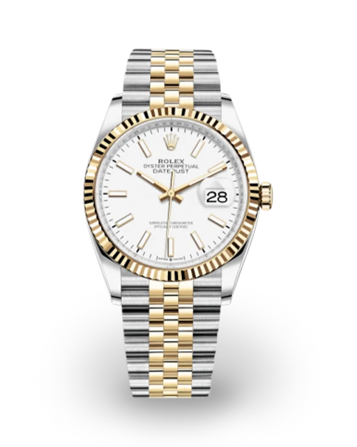 Rolex Datejust 36 Two-Tone Fluted / White / Jubilee 126233-0019  Model Image
