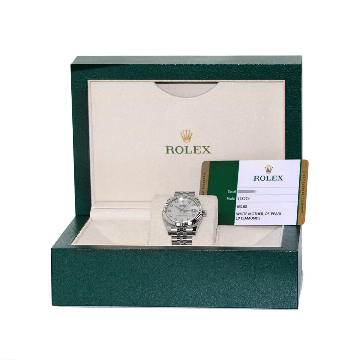 2019 Rolex Datejust 31 Steel / Fluted / MOP / Diamond-Set / Jubilee 178274-0042 Listing Image 4