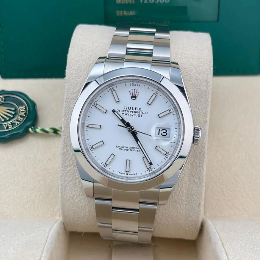 2023 Rolex Datejust 41 Smooth / White / Oyster 126300-0005 Listing Image 2